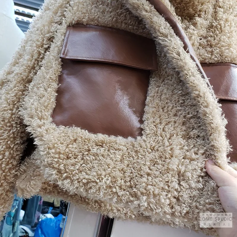 

ZCSMLL Short Wool Lamb Velvet Jacket Women Autumn/winter 2021 New Korean Loose Motorcycle Wear Thick Cotton Jacket