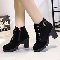 womens autumn and winter fashion martin boots 2021 new thick soled thick heel side zipper short boots non slip and warm