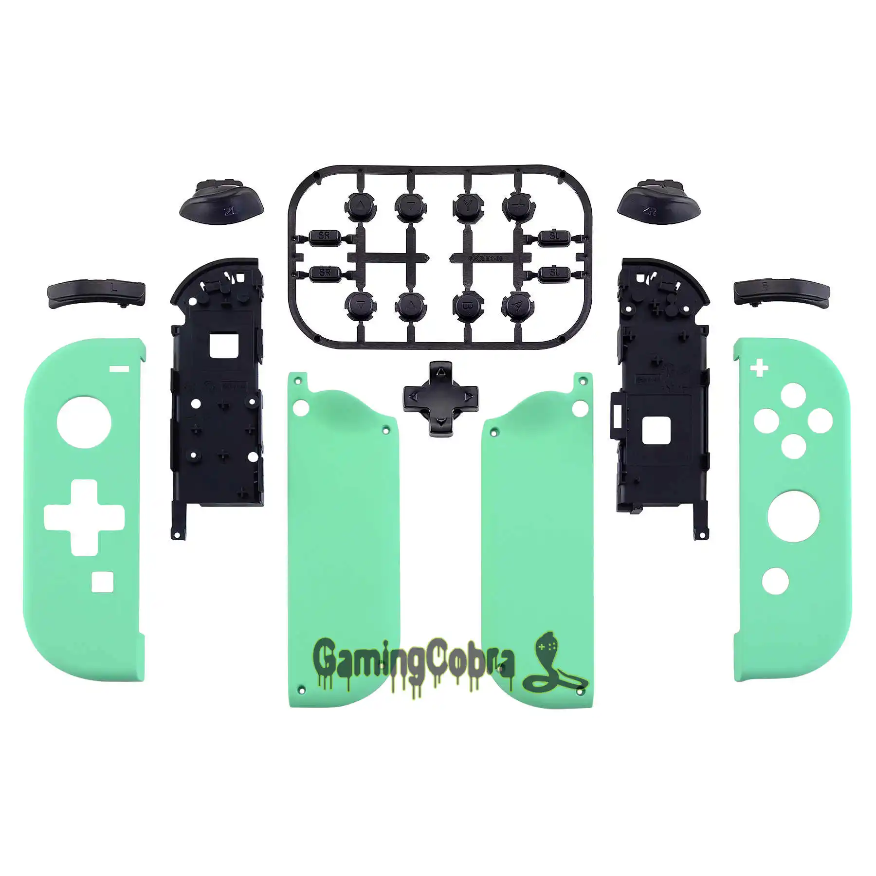 Mint Green Пользовательский корпус контроллера(версия D-Pad) с полным набором кнопок DIY Замена оболочки чехол для nintendo Switch Joy-Con - Цвет: Mint Green