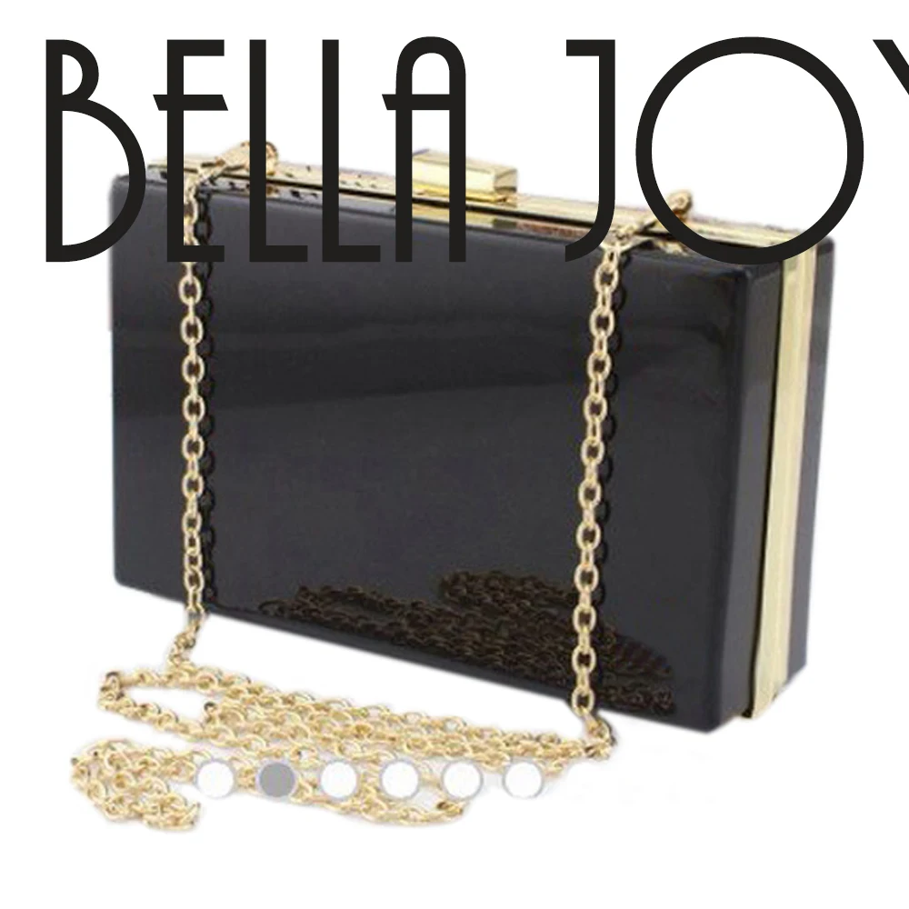 

BELLA JOY New Acrylic Transparent Women Clutch Bag Chain Messenger Evening Handbag Shoulder