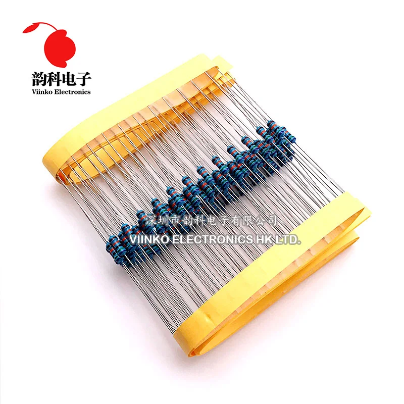 

100pcs 1/4W Metal film resistor 1% 300K 330K 360K 390K 430K 470K 510K 560K 620K 680K 750K 820K 910K 1M 1.2M 1.3M 1.5M 1.6M ohm