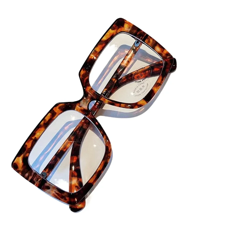 

OIMG New Fashion Square Thick Frame Glasses Ladies Black Anti Blue Light Glasses Frame Men Computer Game Protective Glasses