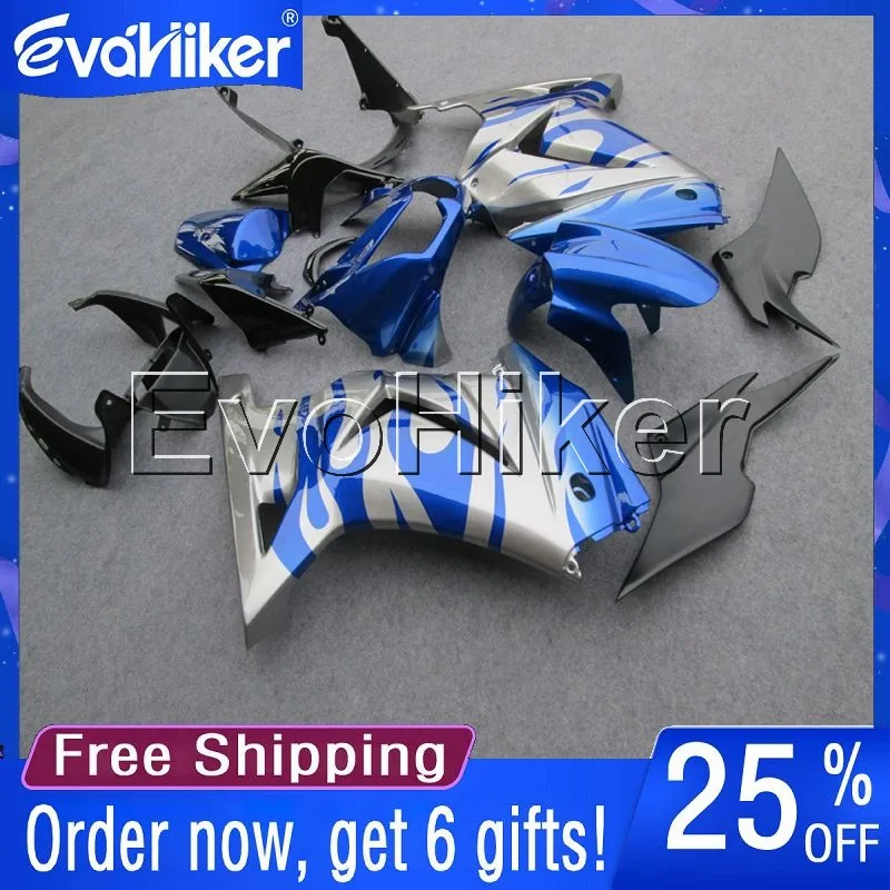 

Custom motorcycle cowl for ZX250R EX250 2008 2009 2010 2011 2012 ABS fairing Injection mold blue silver