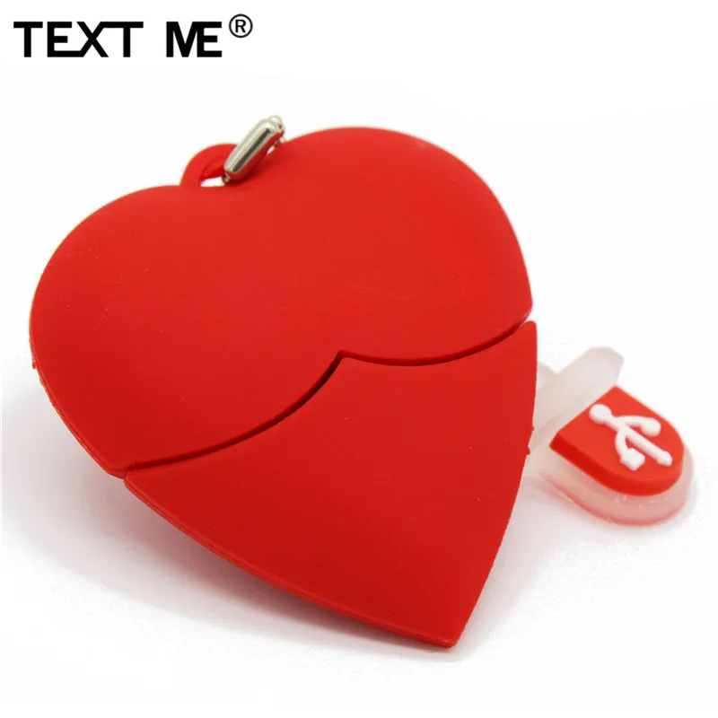 TEXT ME мультфильм красное сердце модель usb2.0 4 ГБ 8 ГБ 16 ГБ 32 ГБ 64 ГБ флеш-накопитель USB флеш-накопитель креативный подарок