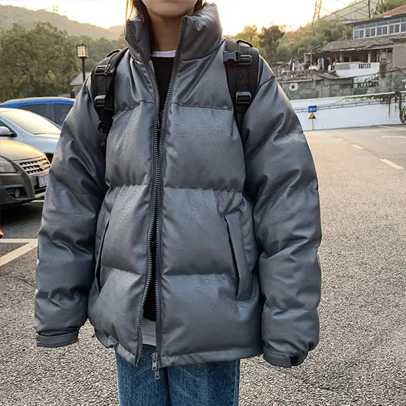 

Winter Men's Loose-Fitting Lovers Cotton-Padded Clothes with Stand-Up Collars Warm Jackets Coats for Men