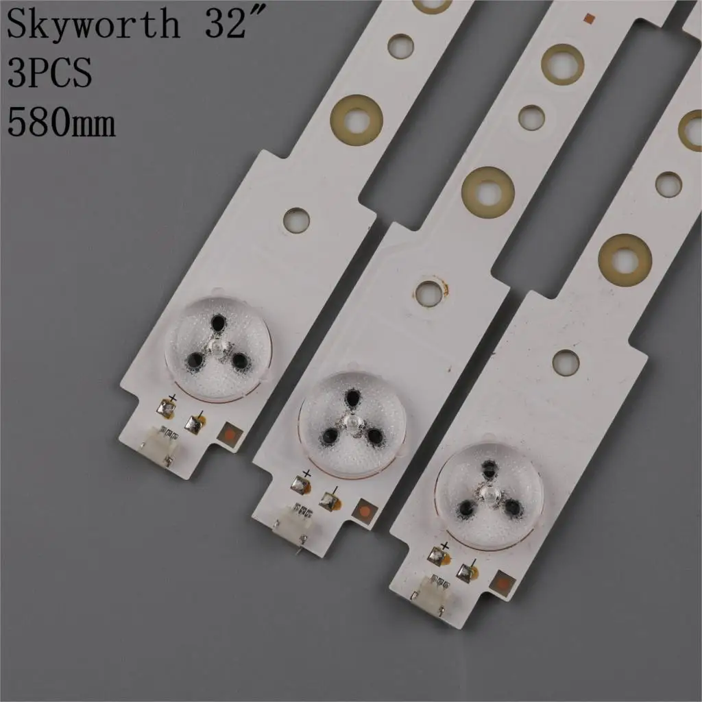 FOR Skyworth 32E350E 32E320W 32E306C SW323228 07 LBUA-SDL320X1-S08B SW 32 3228 07 REV1.4 580MM TV Strips  1Set =3Pcs