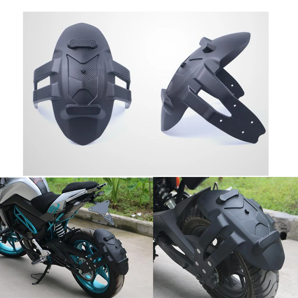 

Black Plastic Motorcycle Motorbike Rear Mud Guard With Mount Bracket #003