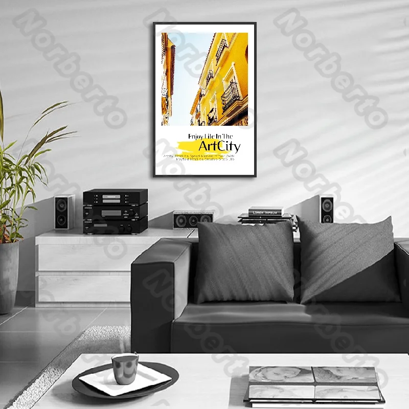 

Canvas Painting Wall Poster Abstract Art Architecture Painting Picture for Living Room Bedroom Restaurant Wall Decoration