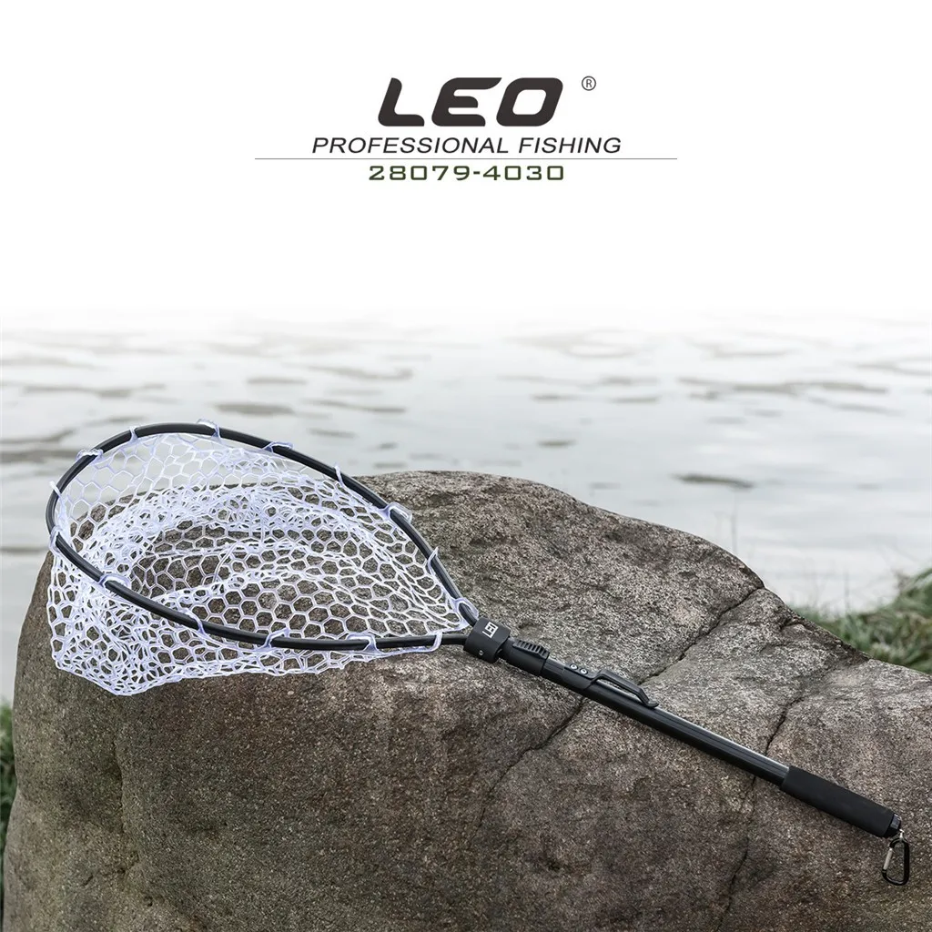 

2021 Aluminum Alloy Fishing Dip Net Rod Fishing Net Bag Portable Folding Type New fishing landing net with adjustable rod