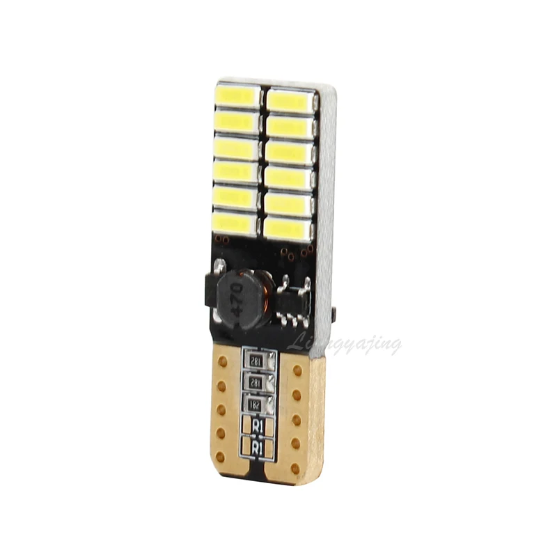 10 светодиодный т. T10 светодиодные лампы W5W Canbus 12 в 24SMD габаритные огни для салона