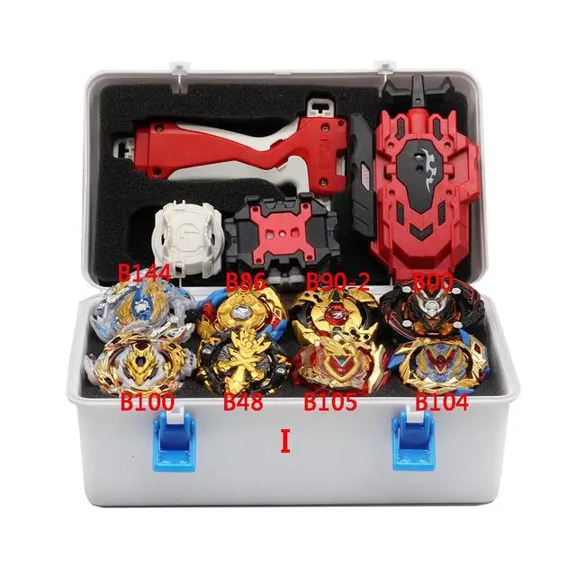 I Beyblade Burst набор игрушек B150 B149 Bayblade набор металлический Fusion боевой гироскоп 4D с 4 пусковыми вращающимися верхними лезвиями игрушки - Цвет: I