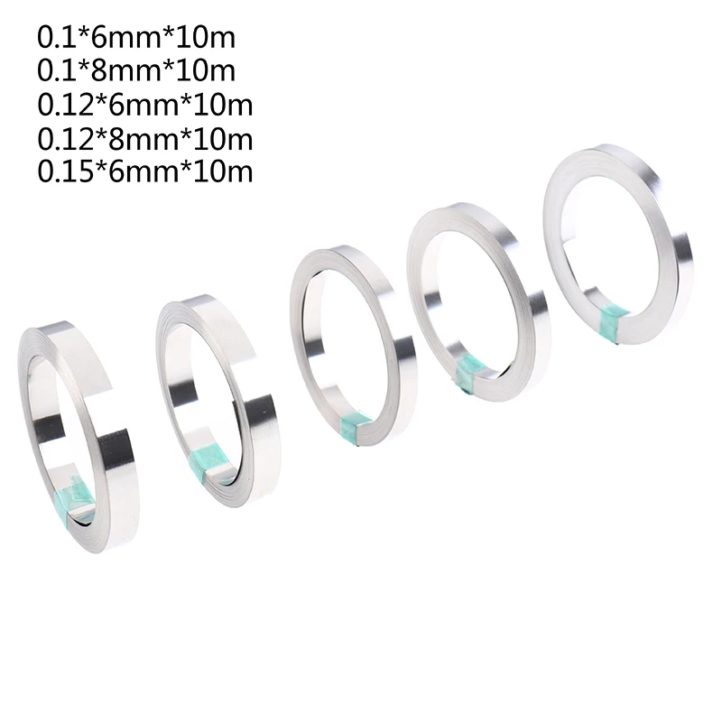 

Лента из никеля 10 м 6 мм 8 мм x 0,1/0,12/0,15 для батареи Li 18650