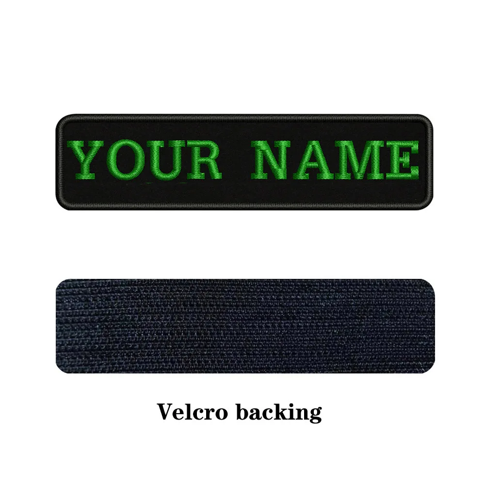 green-Velcro На заказ Вышивка имя заплатка с текстом 10 см* 2,5 см значок железная или пришить или липучка Подложка для одежды брюки рюкзак шляпа - Цвет: green-Velcro