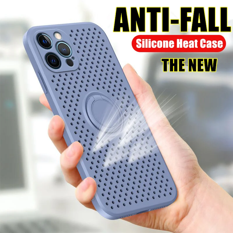 

Heat Dissipation Breathable Cooling Case For iPhone 12 11 13 Pro Max XR XS Max X 8 7 6S Plus 12 13 Pro Soft TPU Plain Color Case