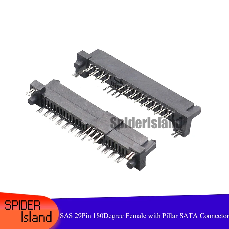 Günstig 500 Stücke SAS 29Pin Buchse 180 Grad Zweireihig Stecker Mit Positionierung Spalte SATA Stecker Buchse