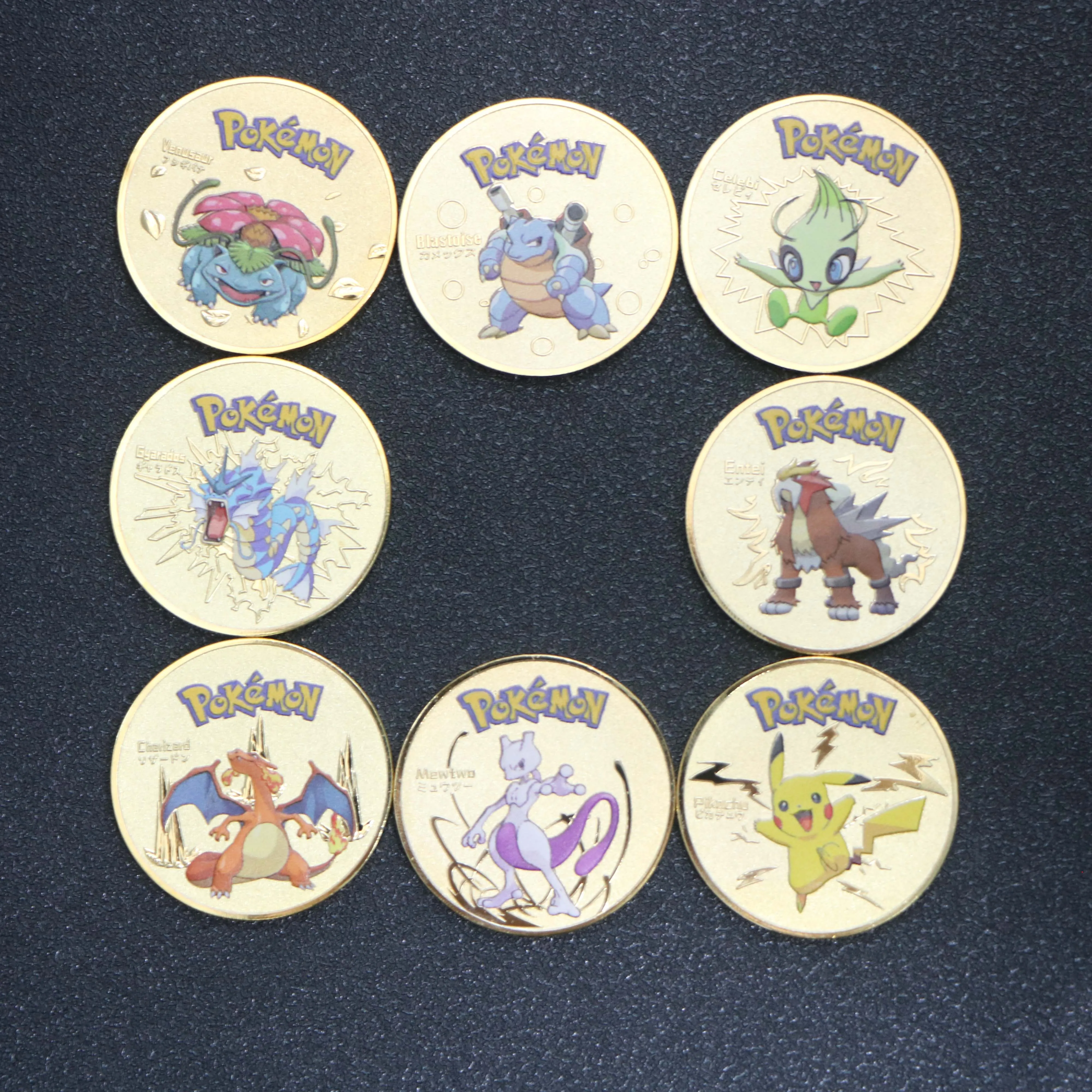 Различные японские Мультяшные золотые и серебряные монеты зубы покемона фея