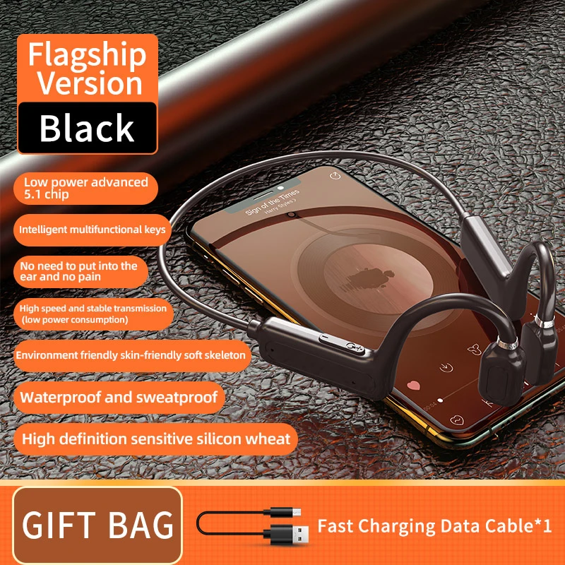 

2021 New Headphone Conceptual Bone Conduction Earphones Bluetooth Earphone Wireless Headset TWS Sport Waterproof Earbuds