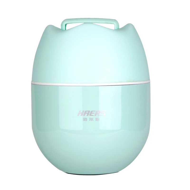 Light Green Haers 500 мл бутылка из нержавеющей стали с складная ложка термос для еды с контейнерами BPA бесплатно для ланча пикника путешествия пешего туризма - Цвет: Light Green
