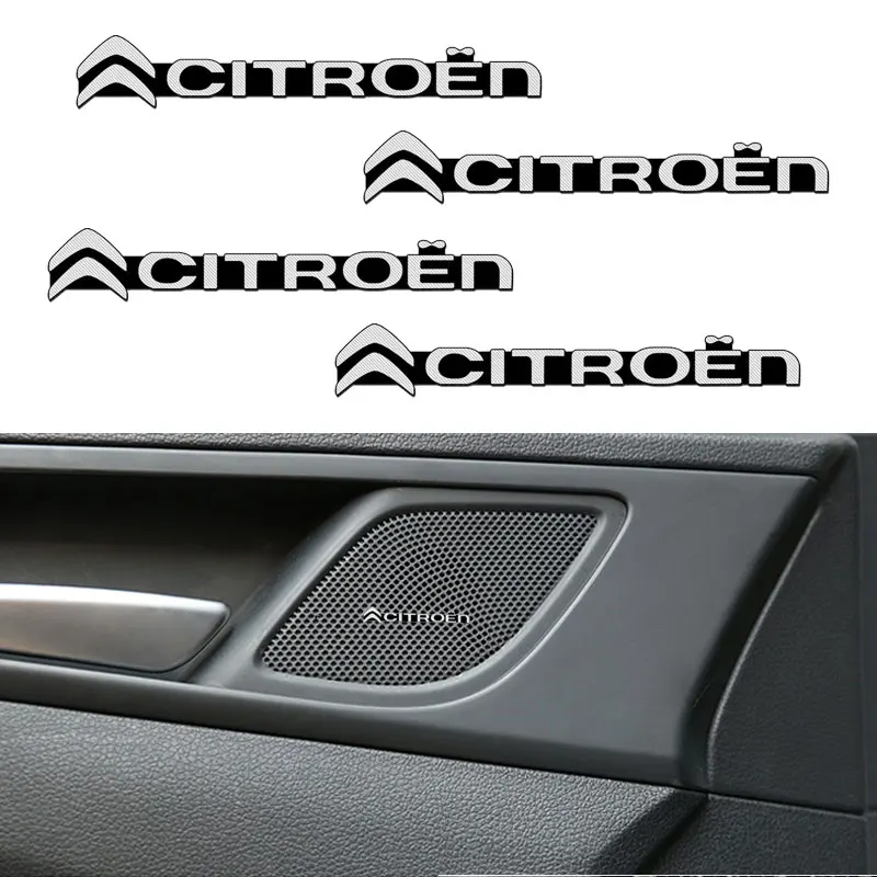 

2/4pcs Mini door audio sticker car accessories decorative label for Citroen C ELYSEE C2 3 4 GRAND PICASSO C5 6 8 xsara saxo C4L