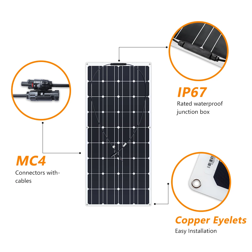 Солнечная панель 18 в 300 Вт 600 ПЭТ Гибкая солнечная система комплект солнечных