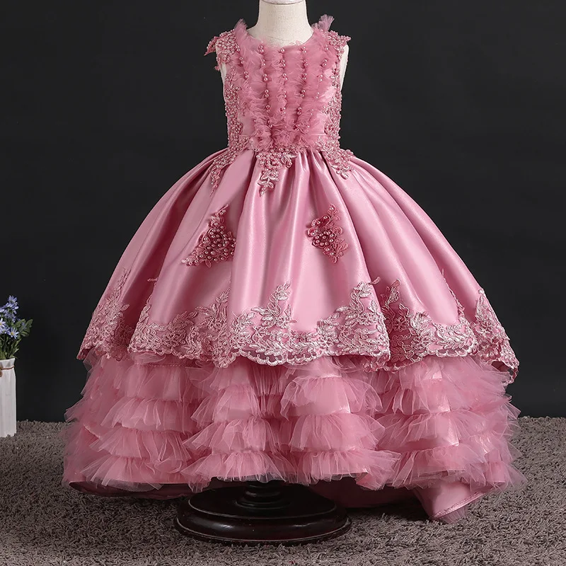 Детское платье принцессы для девочек вечерние платья с цветами Элегантные