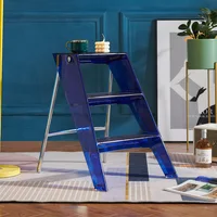 JOYLOVE Japanese Household Ladder Transparent Acrylic Portable Telescopic Folding Ladder Storage Three-step Pedal Plastic Ladder