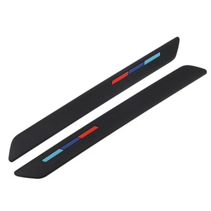 Black 2PCS Универсальный автомобильный протектор переднего и заднего бампера, угловая Защита от царапин, резиновая черная Автомобильная накладка на бампер, защитный клей - Цвет: Black 2PCS