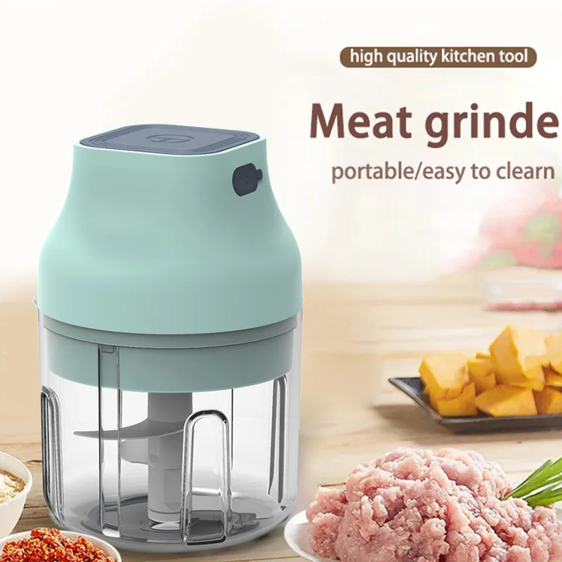 

Wireless Chopper Meat Grinder Kitchen Food Cutter Mini Electric Vegetable Garlic Crusher Mixer USB Rechargeable Kitchen Grinder