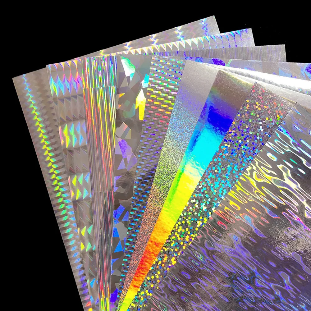 10/12/18pcs 20x10cm Flasher/Dodger/Lure Holographic Reflective Belt Fishing Lure Tape DIY Raw Materials Fishing Bait Tackle