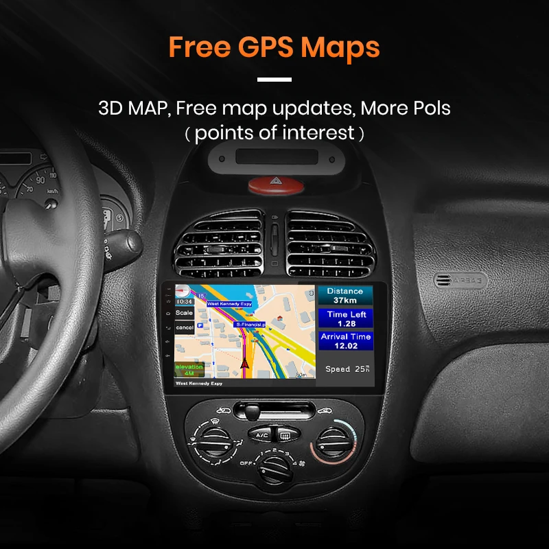 AWESAFE для Peugeot 206 2001 2002 2003 2004 2008 автомобильный мультимедийный видеоплеер GPS No 2din 2 din