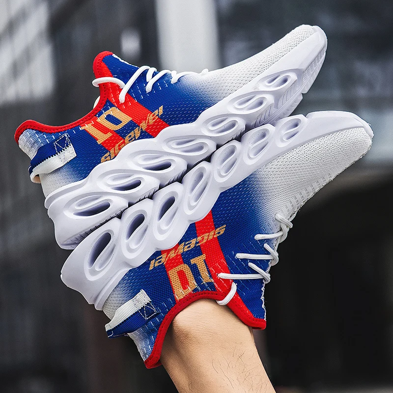 

Men Sneakers Black Mesh Breathable Running Sport Shoes Male Air Cushioning Socks Shoes Tennis Jogging Sport Sneakers for Man Boy