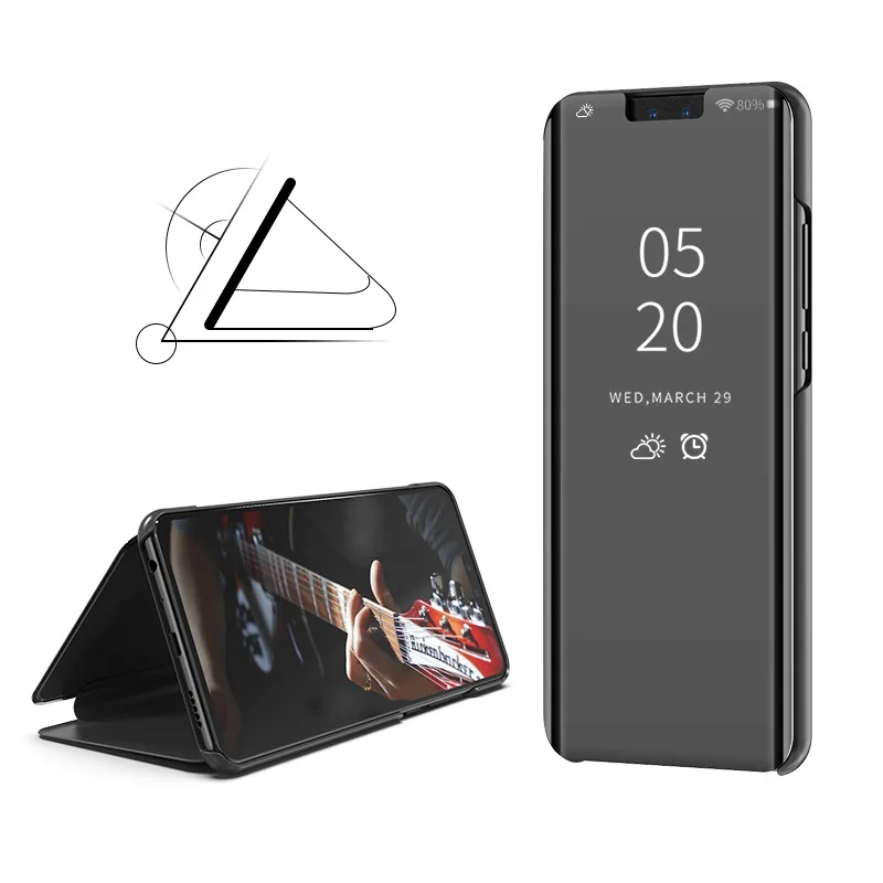 Clear view Mirror P Smart Case For Huawei P9 P10 P20 Lite P30 pro Mate 30 Honor 20 10 9 lite 9X 8X Y6 Y7 Y9 2019 flip Z|Чехлы-книжки| |