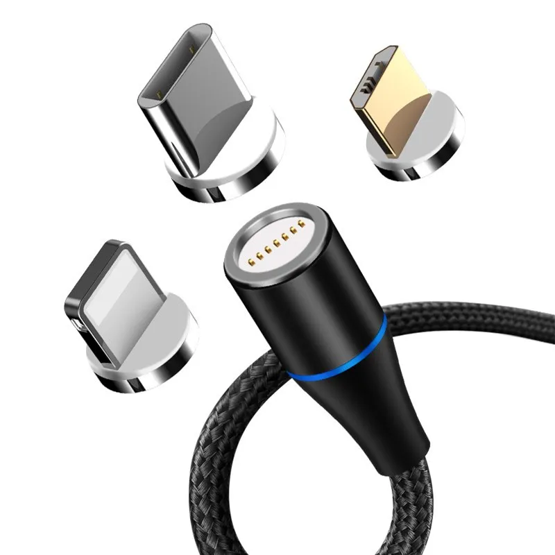 Магнитный USB кабель для Iphone TYPE-C Micro 3A Быстрая зарядка линии передачи данных