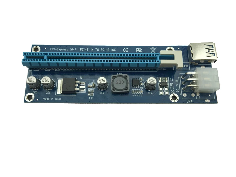 10 шт./лот модернизированная PCI-E 1X до 16X Экспресс Райзер-карта PCI Extender 60 см USB3.0