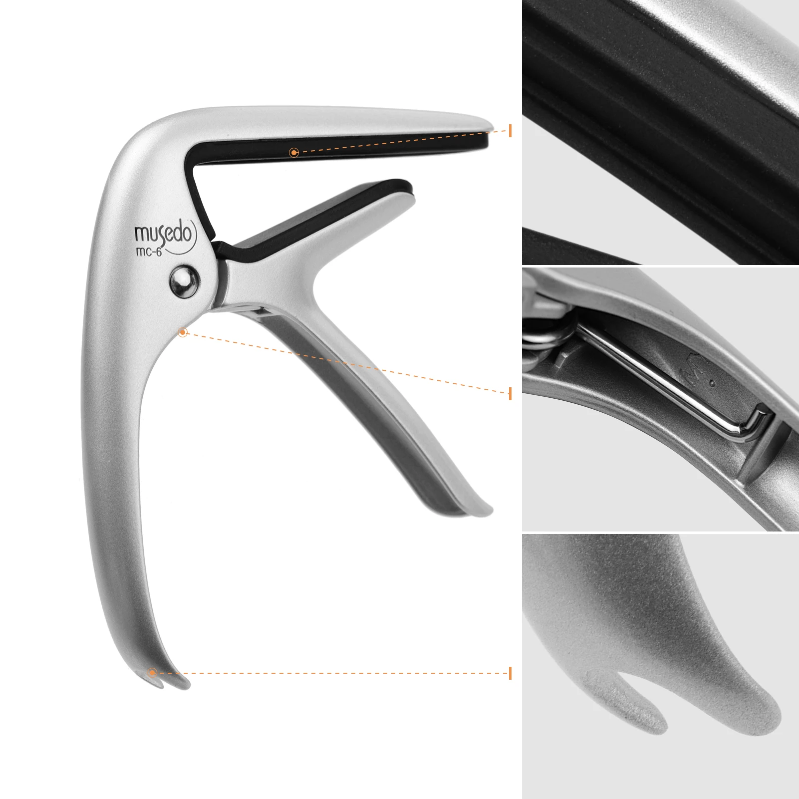 

Musedo MC-6 Acoustic Guitar Capo Quick Change Aluminum Alloy with Integrate Bridge Pin Puller for Classical Guitar Accessories