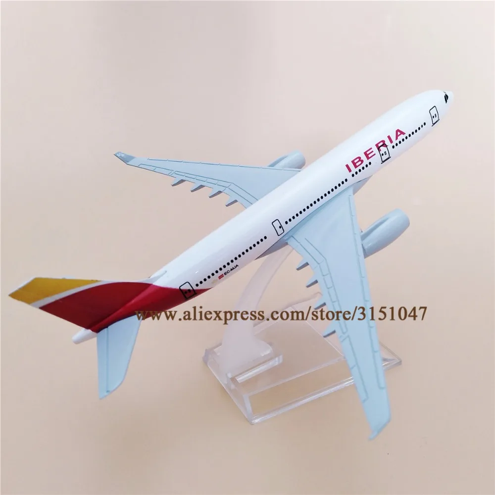 Сплав металл Испания Air IBERIA A330 Airline модель самолета IBERIA Airbus 330 Модель самолета Стенд самолет подарки для детей 16 см