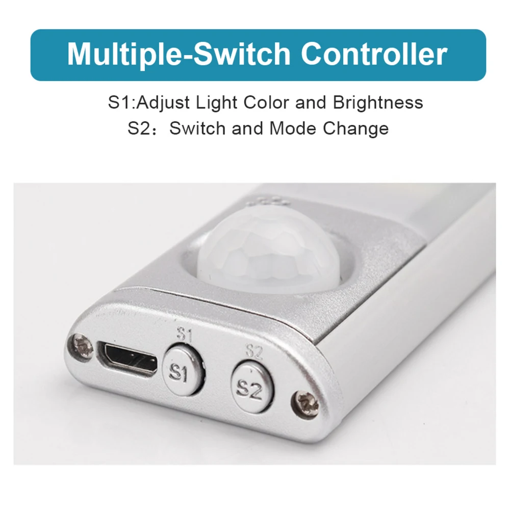 

LED Under Cabinet Light LED Light for Kitchen with Motioin Sensor Night Lights Indoor Lighting Reachargeab Hand-free USB Plug