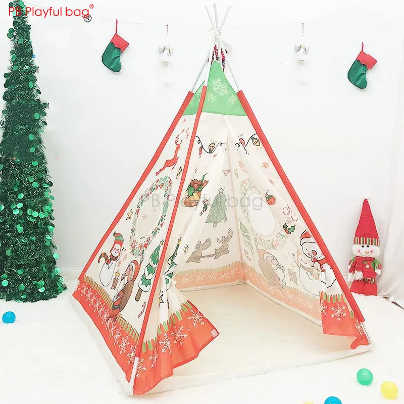 

Playful bag Christmas indoor Fairy tale tent Children toys Indian style tent Christmas house ornaments New Year Best gifts AA83