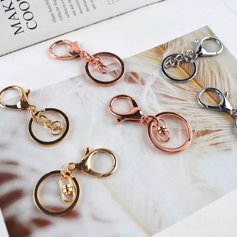 Пряжка Омар розового цвета серебристого металла брелок для ключей застежка DIY