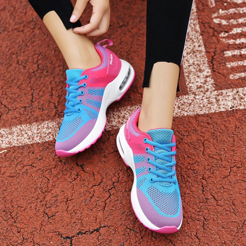 Tenis Mujer женская обувь плетеные дышащие кроссовки спортивная цветные на платформе