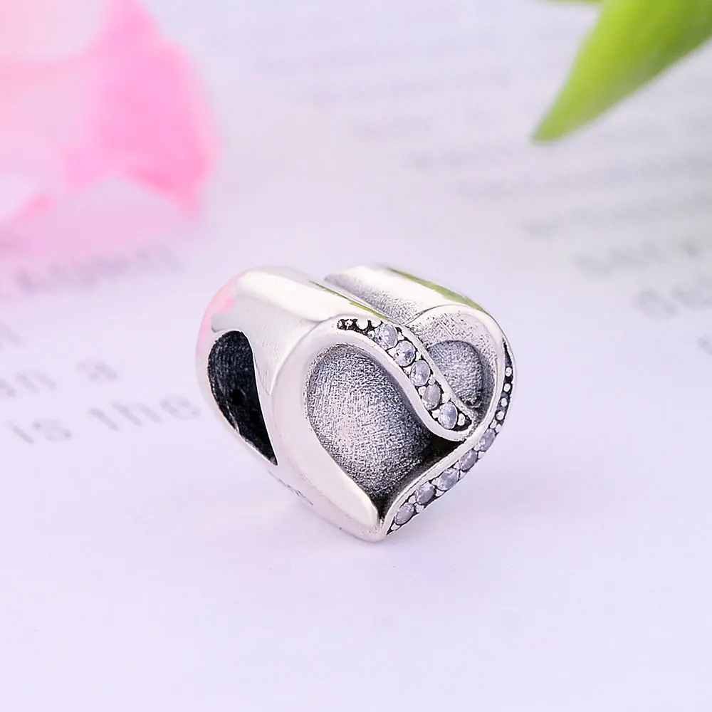 Новое поступление весны 2022 серебряные подвески в форме сердца с прозрачным