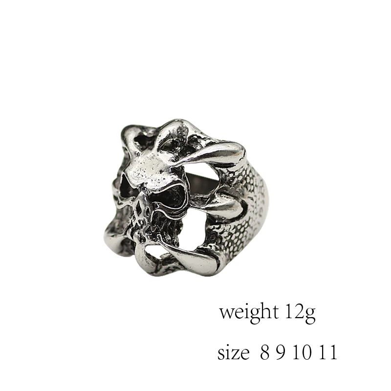 

Men's Retro Punk Skull Ring Hip Hop Gothic Hollow Claw Skull Anime Ring Personalized Gift Rings Accessories Cool Stuff Fashion