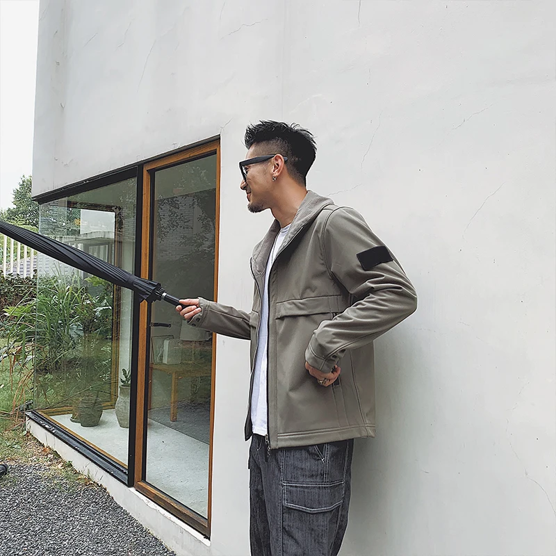 Осенне-зимняя Мужская Утепленная Высококачественная куртка из искусственной