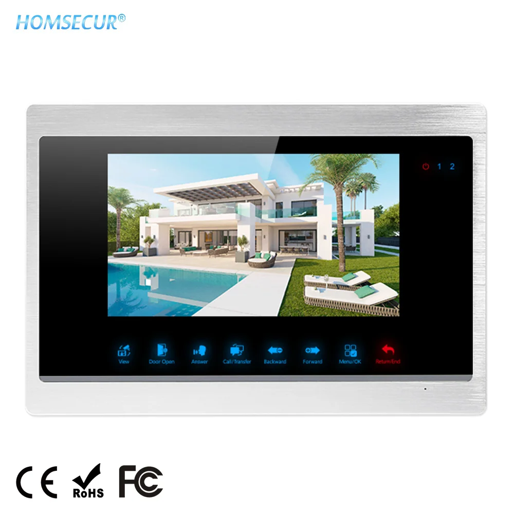 

HOMSECUR 7” TFT LCD Video Door Phone Indoor Monitor BM702HD-S with Touch Keypad 1024x600 for HDK Series