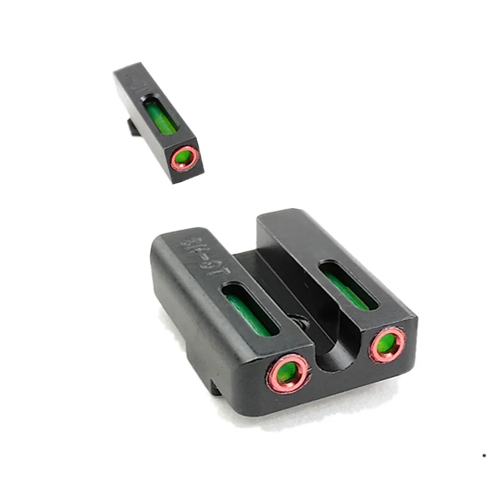 Зеленый Оптическое волокно передние и задние прицелы Набор для Glock 17 19 23 26 9 мм