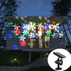 Водонепроницаемый движущийся лазерный проектор снега на солнечной батарее, уличный светодиодный сценический светильник в виде снежинок, уличная лампа для рождественской вечеринки, ландшафта, лужайки, сада