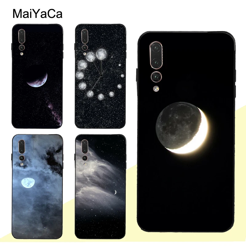 Чехол MaiYaCa с синими облаками лунами космической луной светящийся чехол для Huawei P30