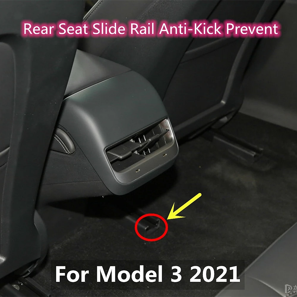 

For Tesla Model 3 2021 Rear Seat Slide Anti Kick Soft Rubber Plug Protective Modification Car Interior Function Accessories