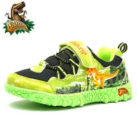 dinoskulls spring kids boys shoes 4 t rex dinosaur childrens tennis glowing sneakers led light net breathable mesh sports shoes