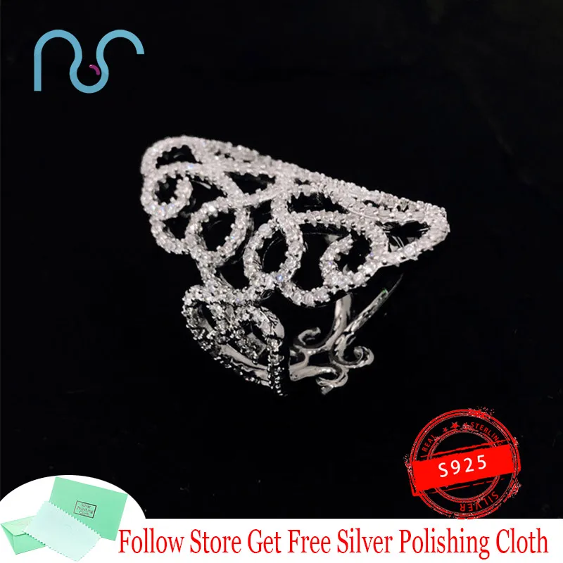 

EDEN Series Arabesque Ring Silver Arabic Pattern Design S925 Sterling Silver Luxury Ring White Elegant Style Lovers Gift Jewelry